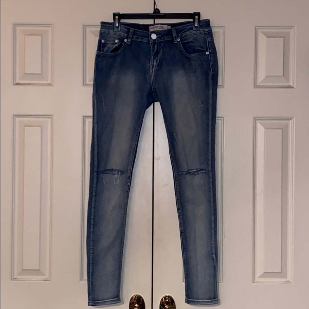 Light Wash Distressed Jeans